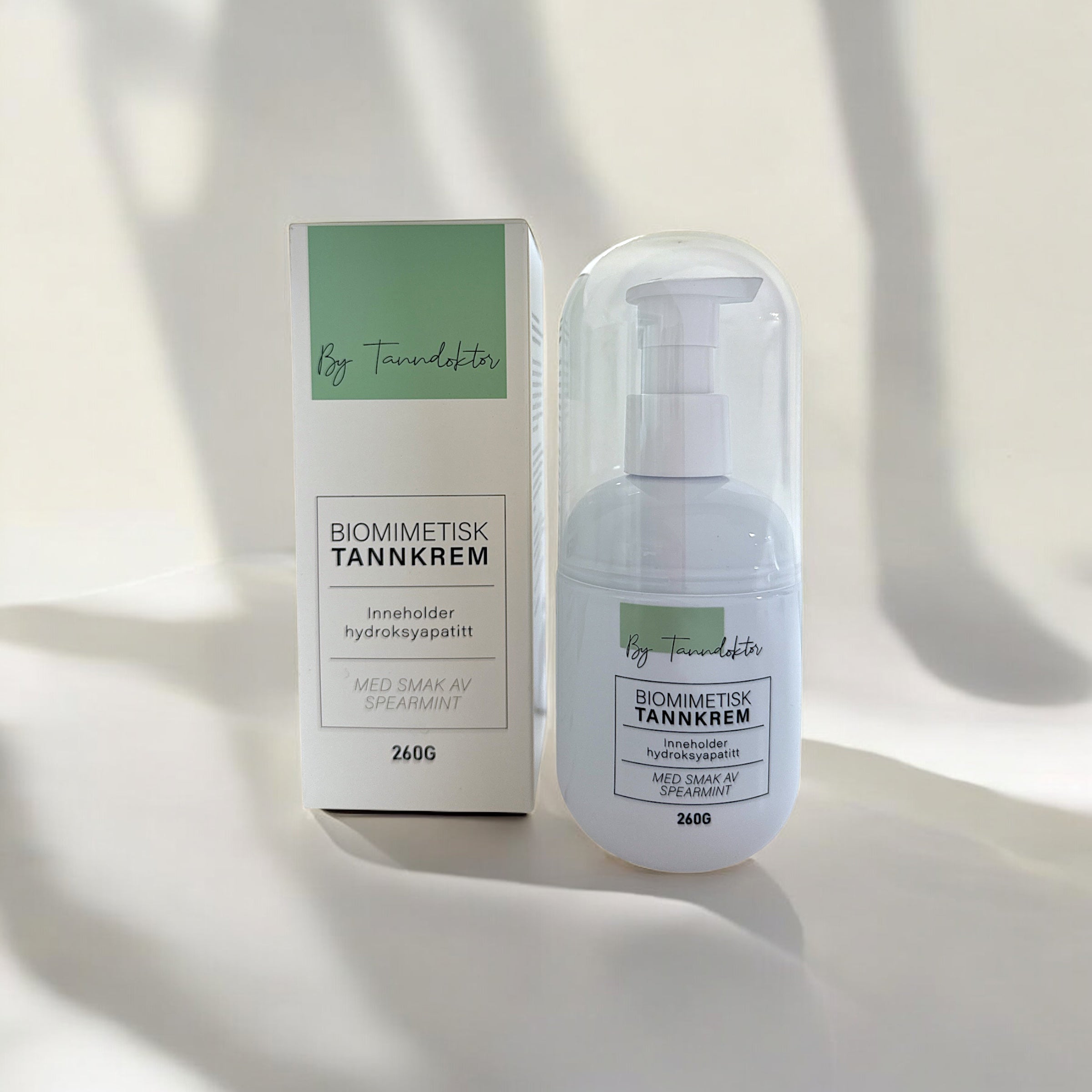 Pakke med biomimetisk tannkrem (260 gram) + skum (60 ml)