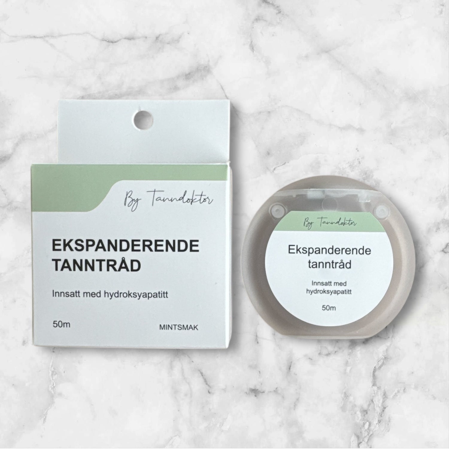 Ultramyk tanntråd med hydroksyapatitt