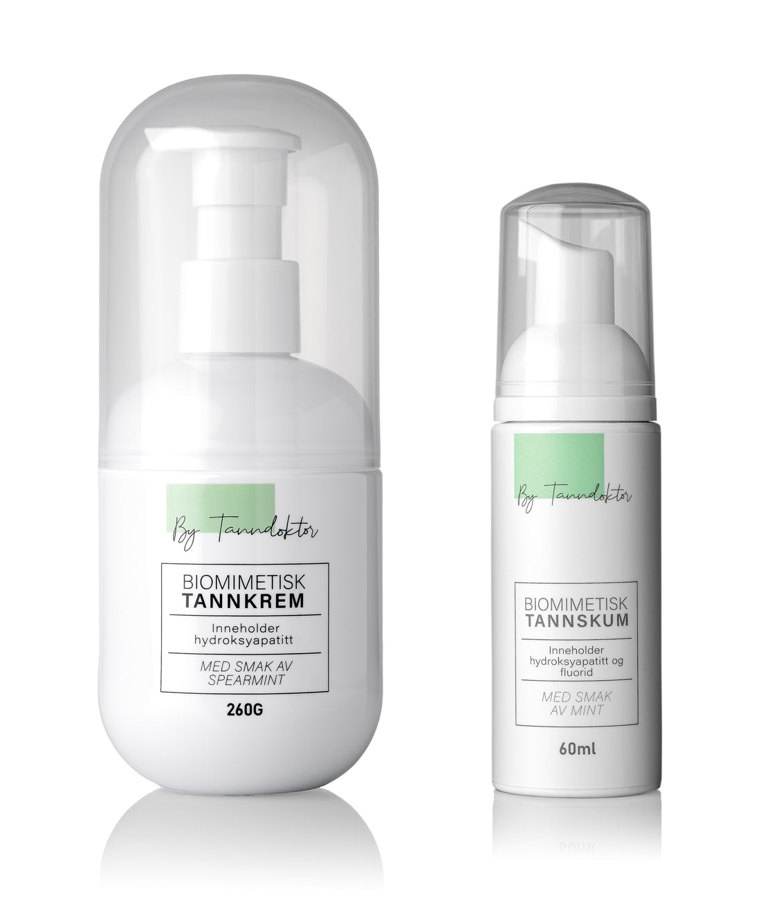 Pakke med biomimetisk tannkrem (260 gram) + skum (60 ml)