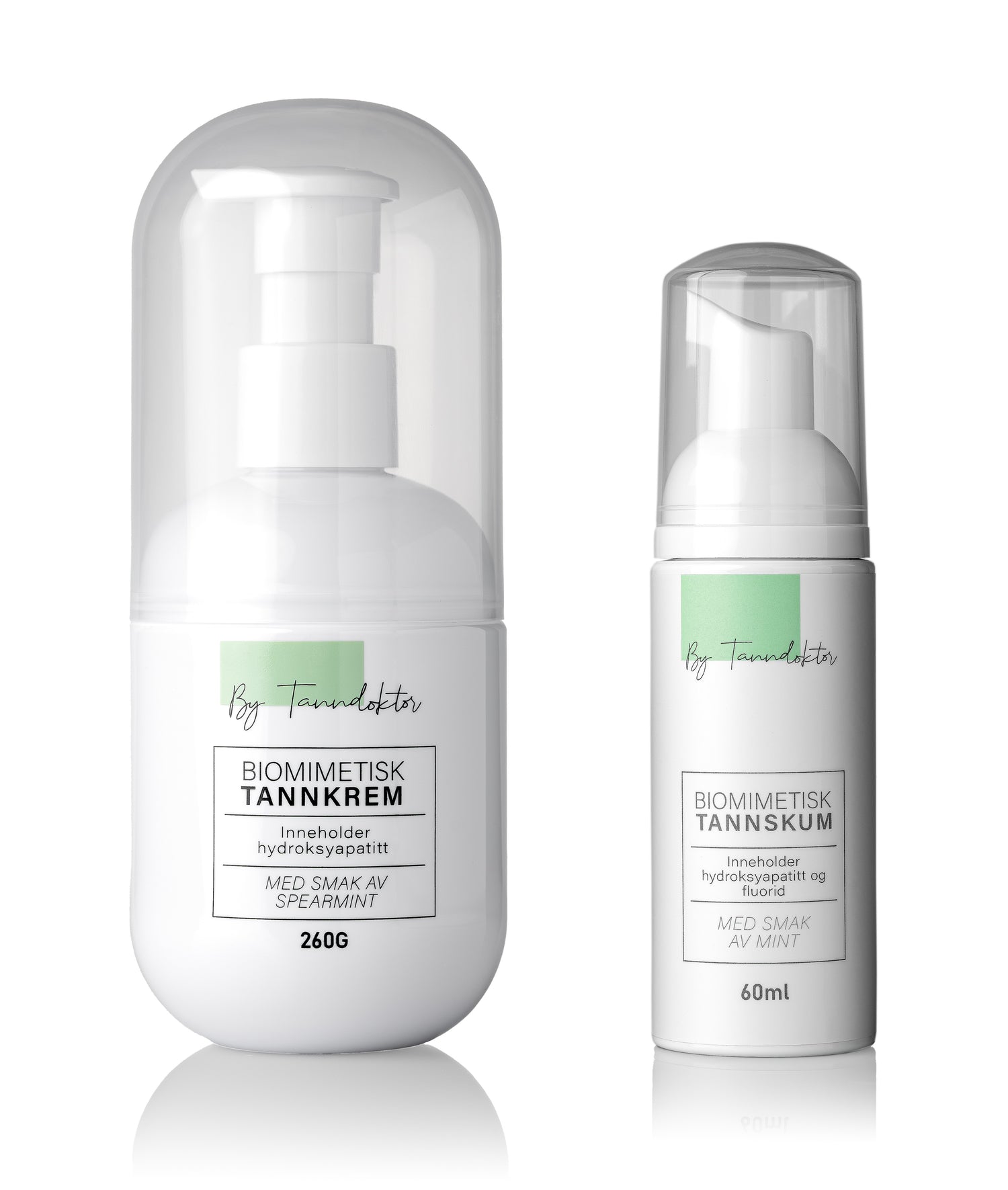 Pakke med biomimetisk tannkrem (260 gram) + skum (60 ml)